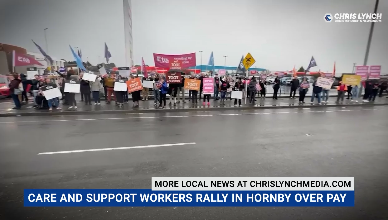 Care and support workers rally in Hornby
